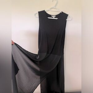 Elegant long Black Sleeveless top
